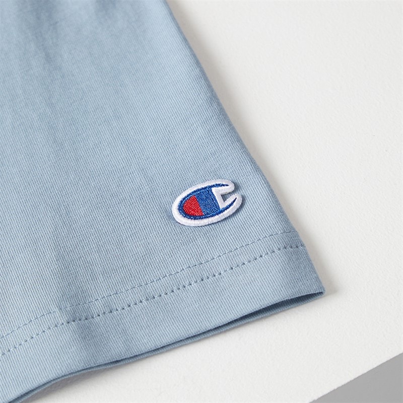 Champion Mens State Of Play Logo Back Graphic T-Shirt Light Blue - Image 5