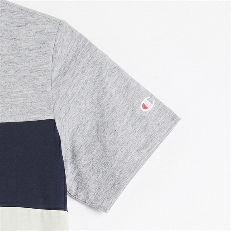 Champion Junior Icos Plus Logo T-Shirt Grey/Navy/White - Image 3
