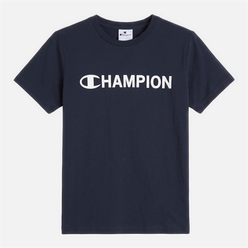 Champion Junior Graphic Shop T-Shirt Navy - Image 1