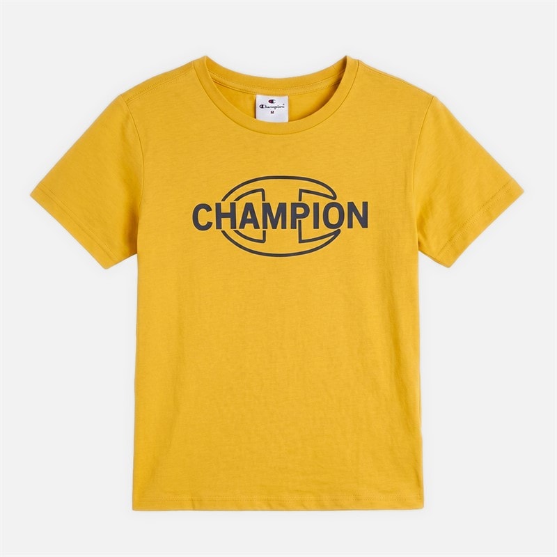 Champion Junior Graphic Shop T-Shirt Yellow - Image 1