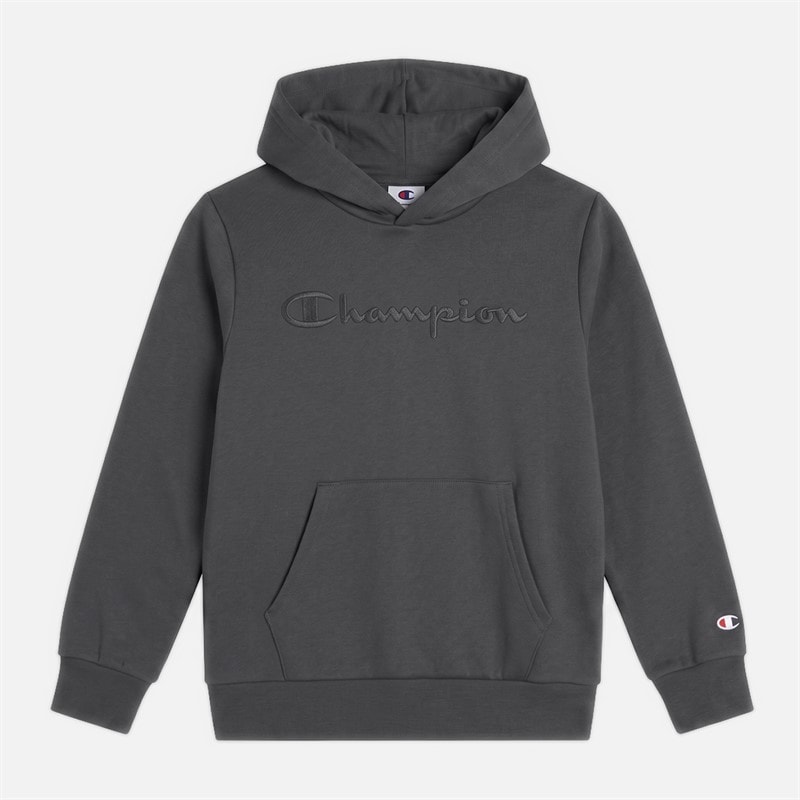 Champion Junior Icons Tonal Logo Hoodie Flint Grey