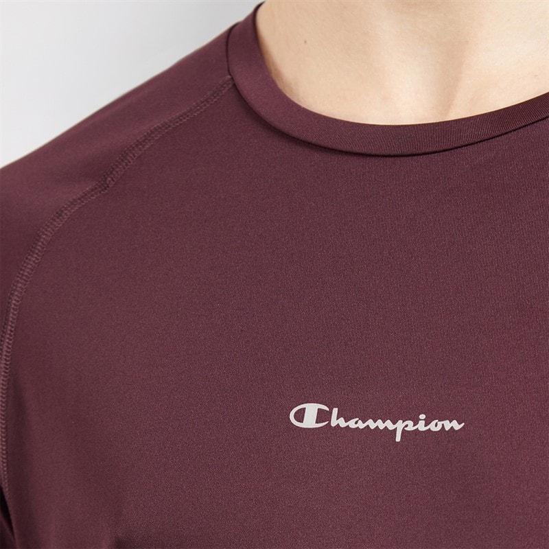 Champion Mens Athletics T-Shirt Burgundy - Image 3