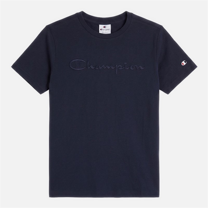 Champion Junior Icons Tonal Logo T-Shirt Navy - Image 1