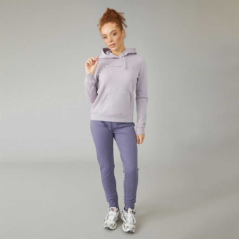 Champion Womens Icons Tonal Logo Hoodie Mauve - Image 4