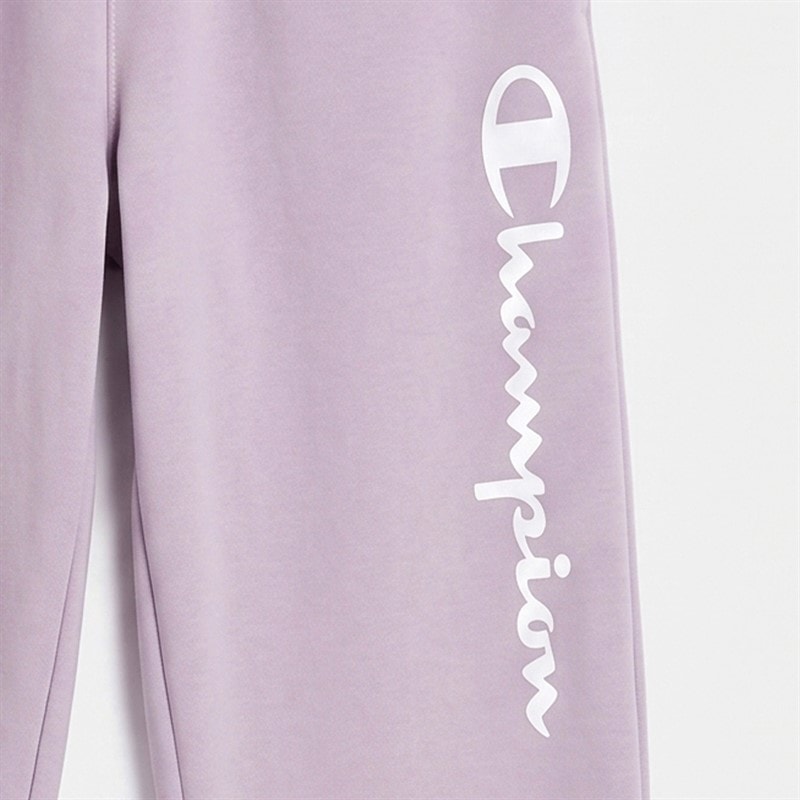 Champion Junior Script Shop Logo Ribbed Cuff Joggers Mauve - Image 3