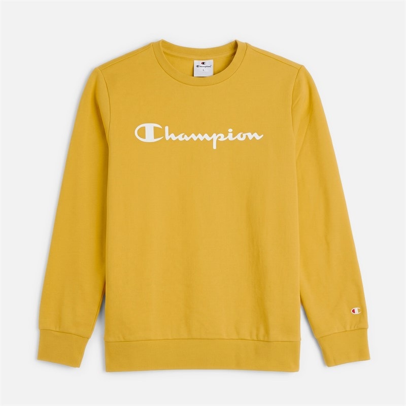 Champion Junior Script Shop Logo Sweatshirt Yellow