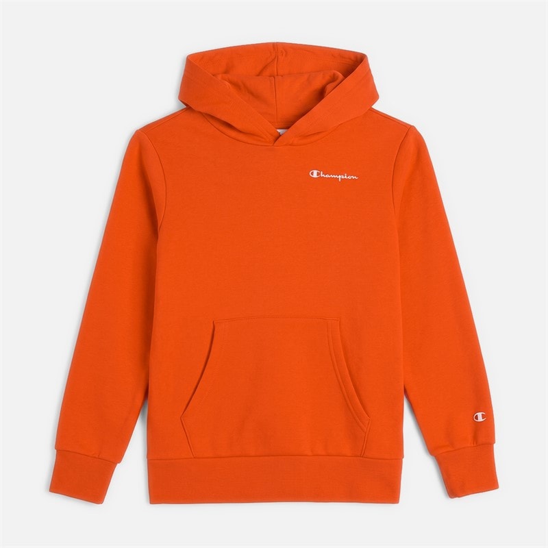 Champion Junior Core Heritage Logo Hoodie Bright Orange