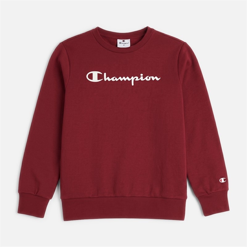 Champion Junior Script Shop Logo Sweatshirt Red - Image 1