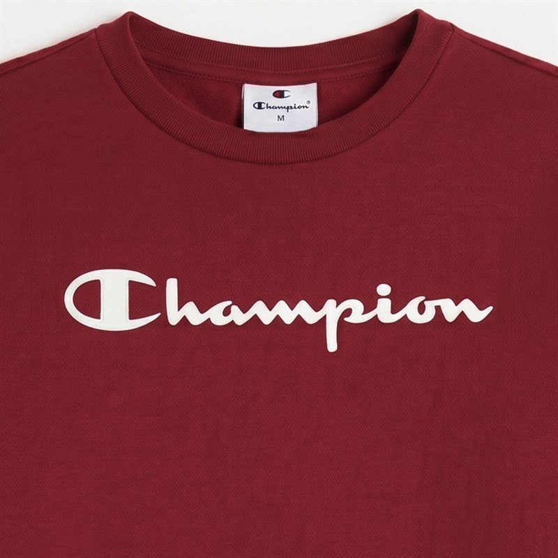 Champion Junior Script Shop Logo Sweatshirt Red - Image 2