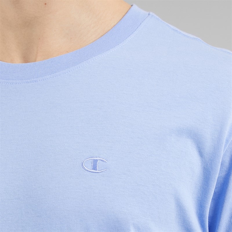 Champion Mens Icons Tonal Logo T-Shirt Powder Blue - Image 3