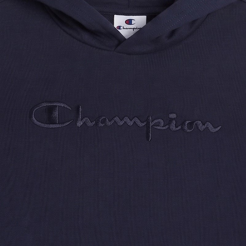 Champion Junior Icons Tonal Logo Hoodie Navy - Image 2