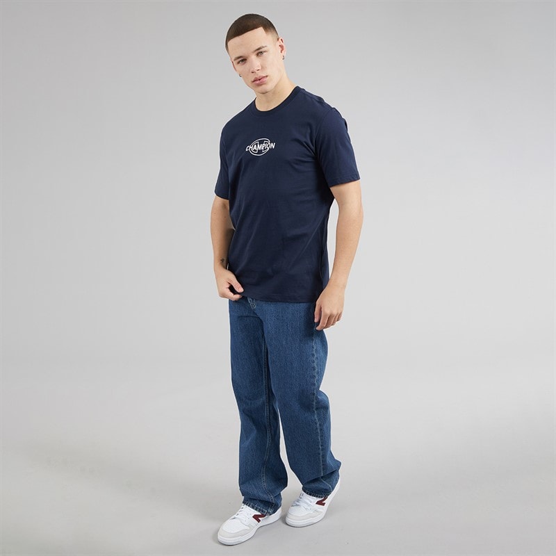 Champion Mens Graphic Shop T-Shirt Navy - Image 4