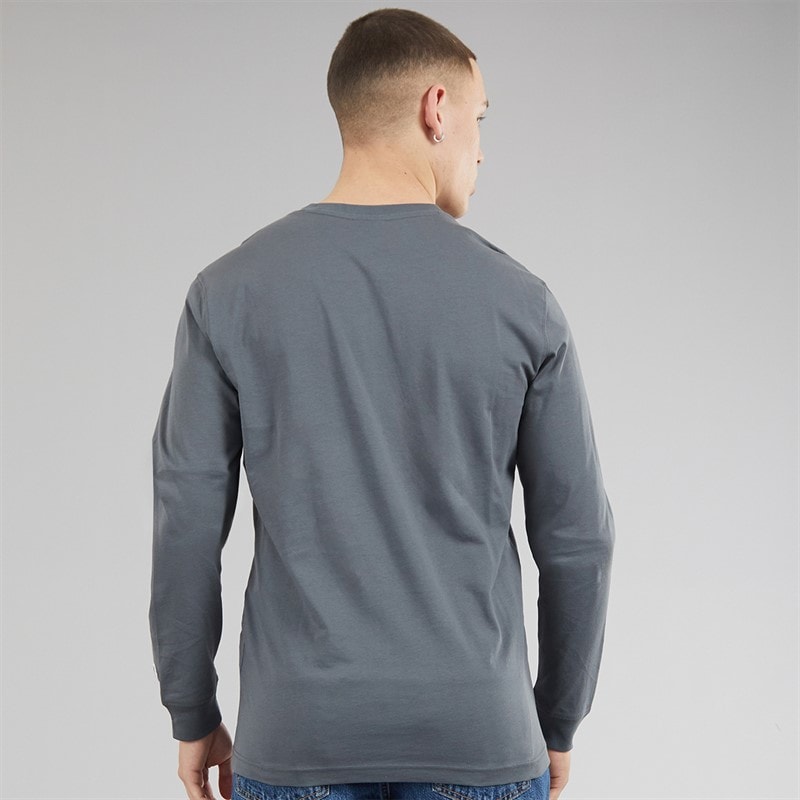Champion Mens Icons Logo Long Sleeve T-Shirt Flint Grey - Image 2