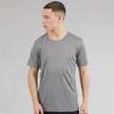 Champion Mens Athletics T-Shirt Black Melange/White