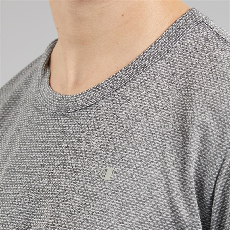 Champion Mens Athletics T-Shirt Black Melange/White - Image 3