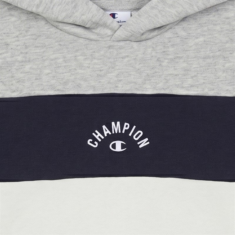 Champion Junior Icos Plus Logo Hoodie Grey/Navy/White - Image 2
