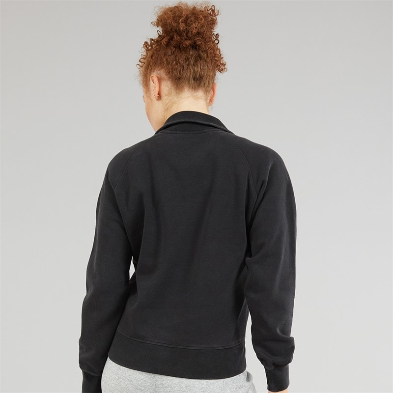 Champion Womens Icons Wash Logo Polo Neck Sweatshirt Black - Image 2