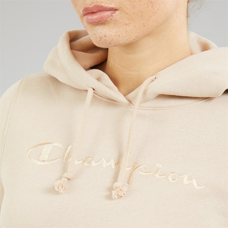 Champion Womens Icons Tonal Logo Hoodie Cream - Image 5