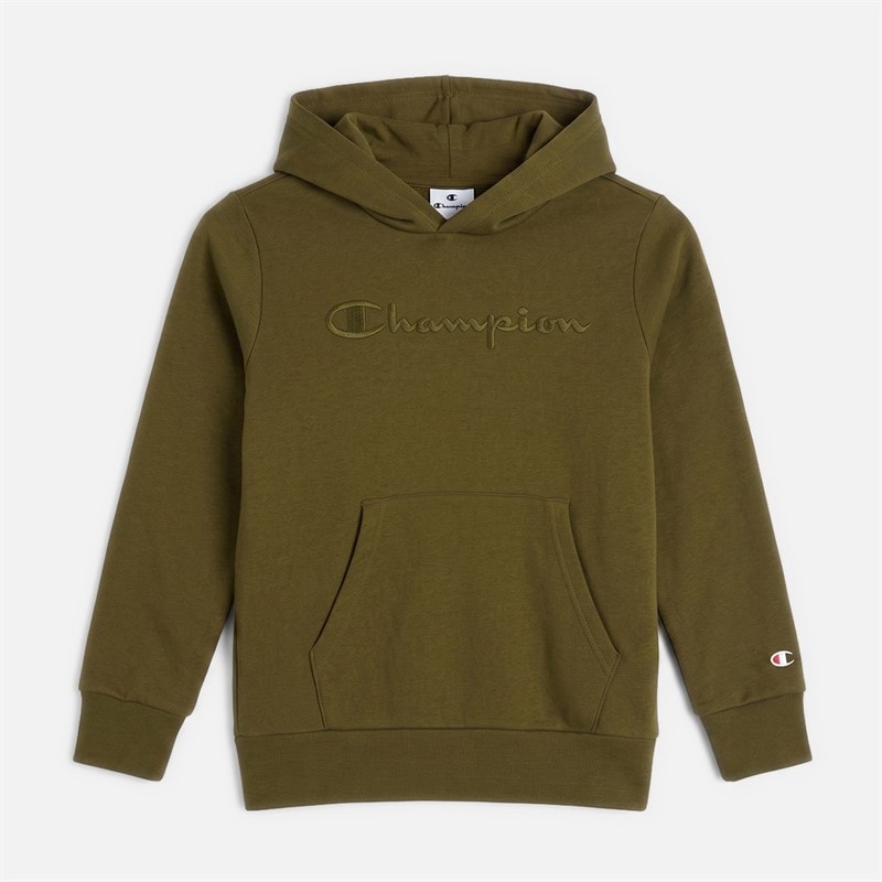 Champion Junior Icons Tonal Logo Hoodie Olive