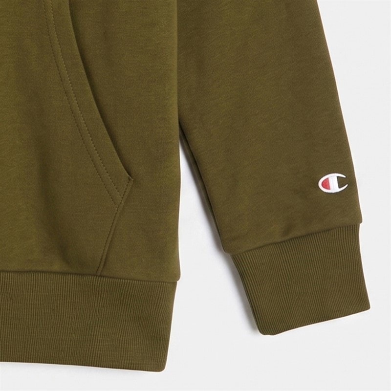 Champion Junior Icons Tonal Logo Hoodie Olive - Image 3