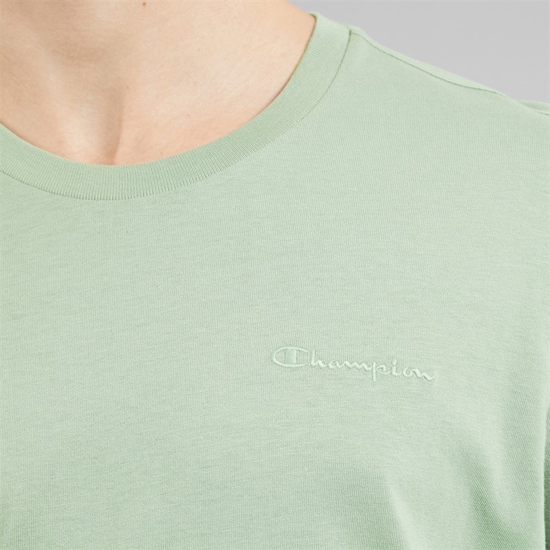 Champion Mens Eco Future T-Shirt Green Ecru - Image 3