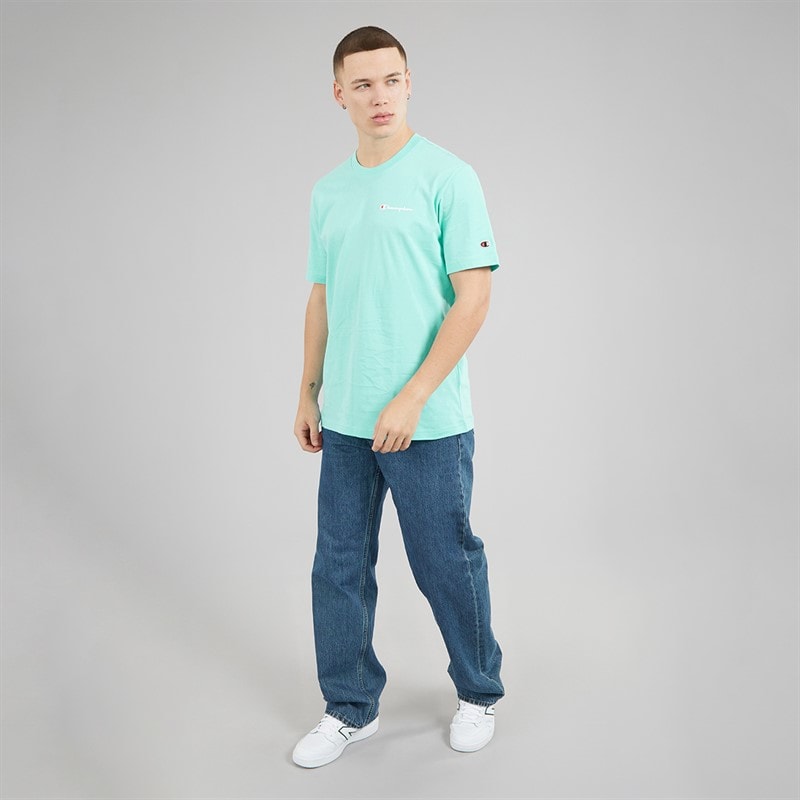 Champion Mens Icons Logo T-Shirt Aqua Blue - Image 4