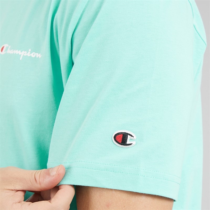 Champion Mens Icons Logo T-Shirt Aqua Blue - Image 5