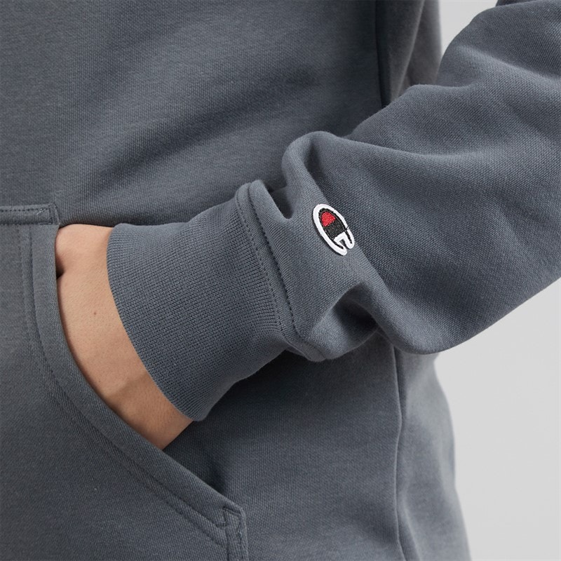 Champion Mens Icons Logo Hoodie Flint Grey - Image 5