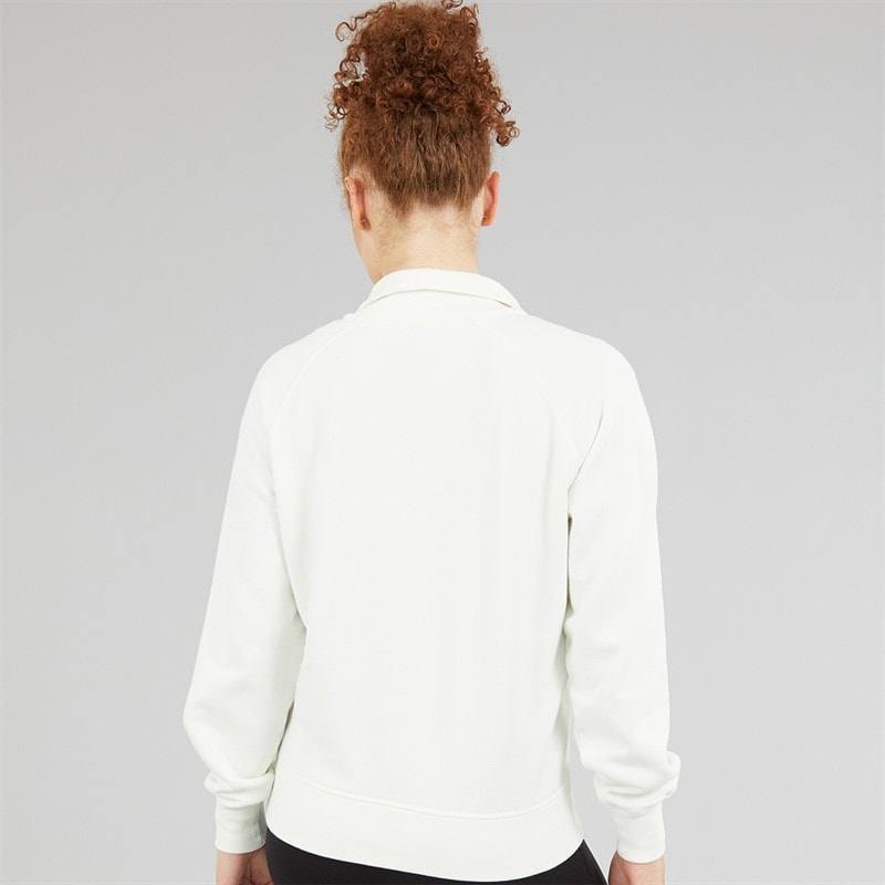 Champion Womens Icons Wash Logo Polo Neck Sweatshirt White - Image 2