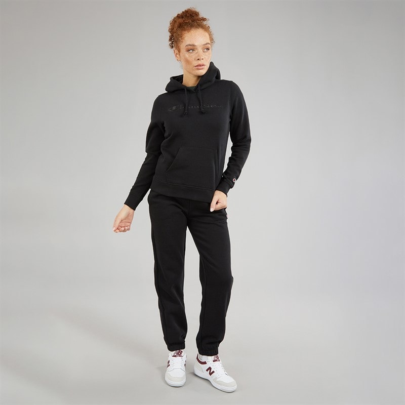 Champion Womens Icons Tonal Logo Hoodie Black - Image 4