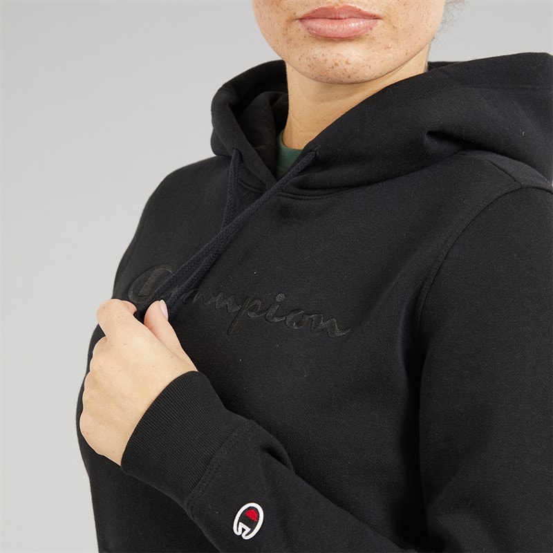 Champion Womens Icons Tonal Logo Hoodie Black - Image 5