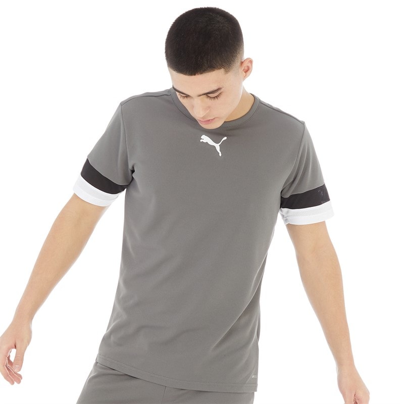 Puma Mens teamRISE Training Jersey Smoked Pearl/Puma Black/Puma White