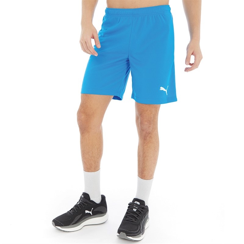 Puma Mens teamRISE Training Shorts Electric Blue Lemonade/Puma White