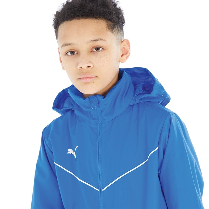 Puma Boys teamRISE All Weather Jacket Electric Blue Lemonade - Image 4