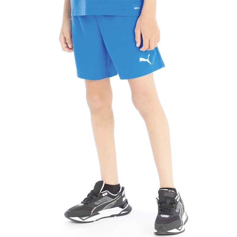 Puma Boys teamRISE Training Shorts Electric Blue Lemonade/Puma White - Image 1