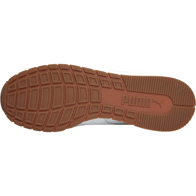 Puma Mens ST Runner V3 Leather Trainers Puma White/Puma White/Gum - Image 2