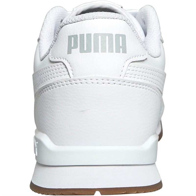 Puma Mens ST Runner V3 Leather Trainers Puma White/Puma White/Gum - Image 3