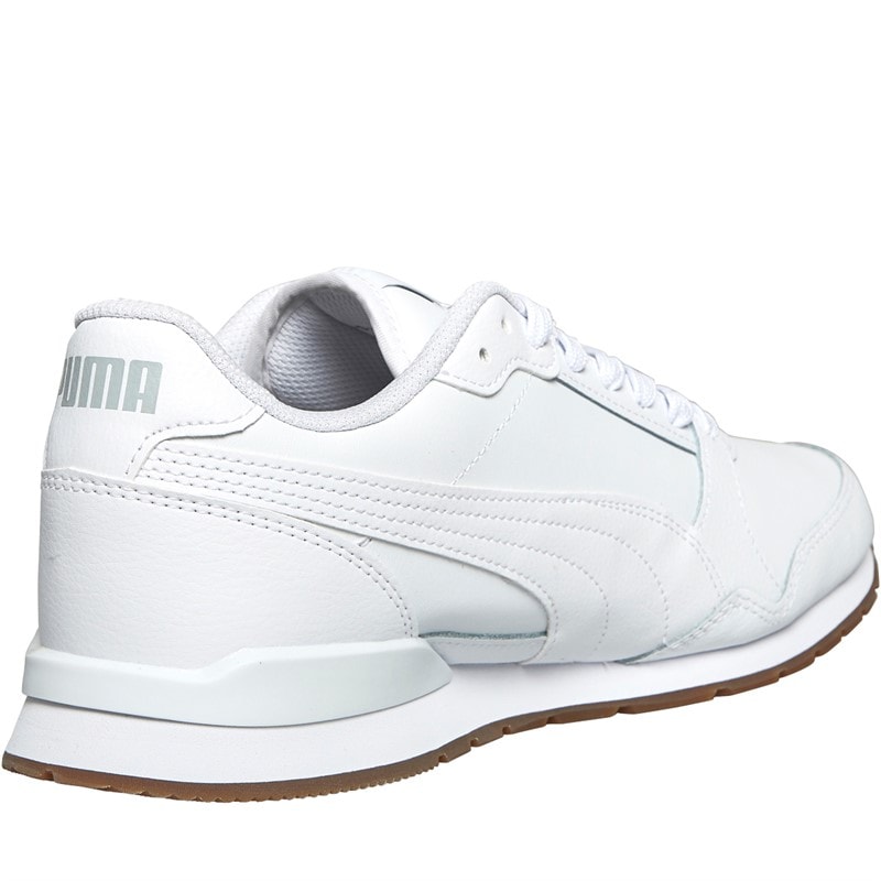 Puma Mens ST Runner V3 Leather Trainers Puma White/Puma White/Gum - Image 5