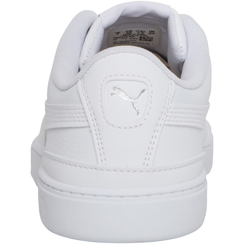 Puma Womens Vikky V3 Leather Trainers White - Image 3