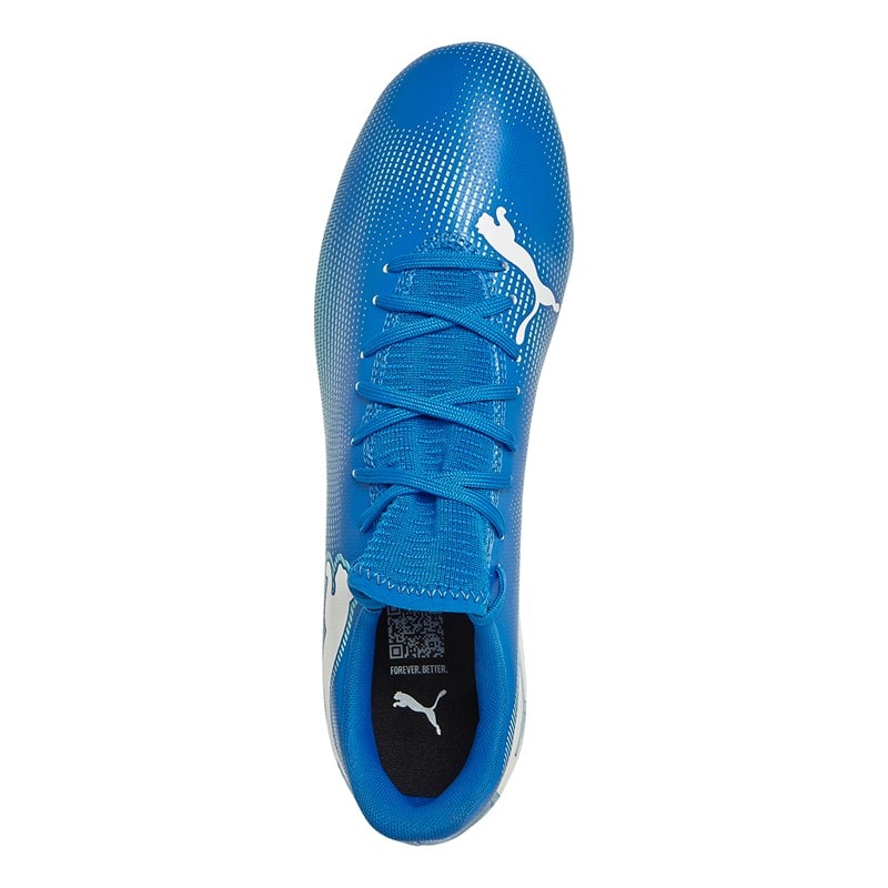 Puma Future 7 Play FG/AG Firm Ground Football Boots Hyperlink Blue Mint/Puma White - Image 4