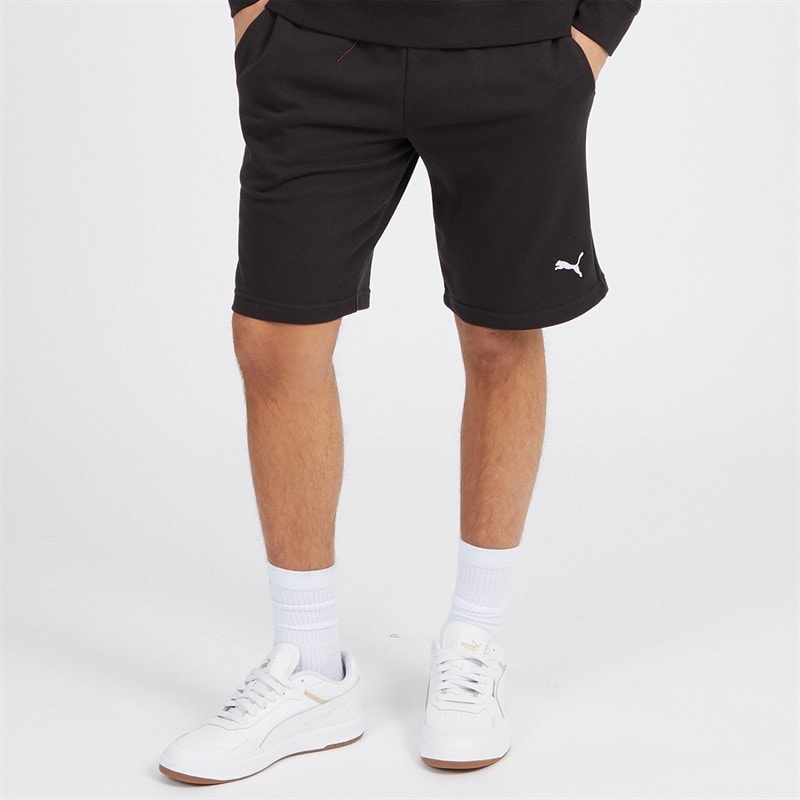 Puma Mens Essentials Small Logo Fleece Shorts Puma Black - Image 1