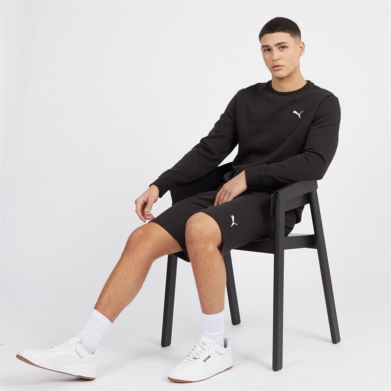 Puma Mens Essentials Small Logo Fleece Shorts Puma Black - Image 3
