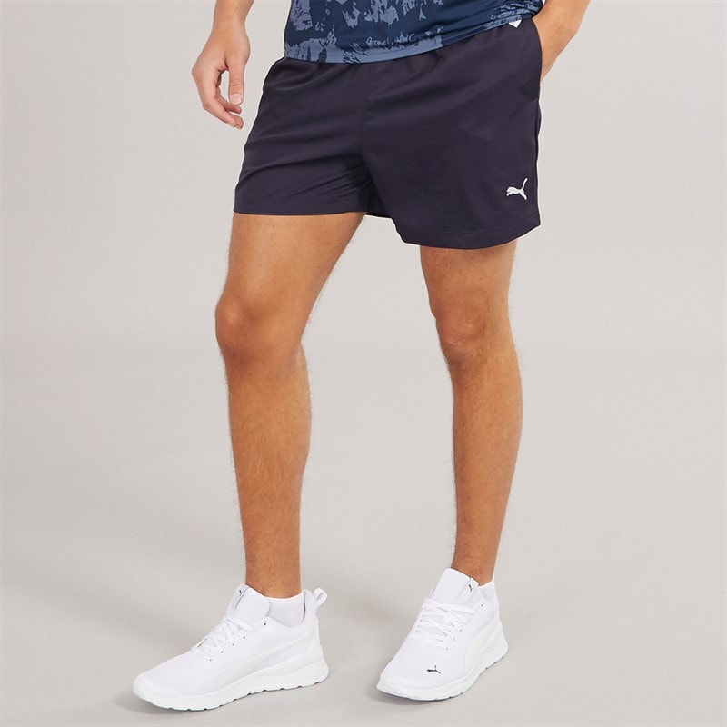 Puma Mens Essentials Small Logo 5 Inch Woven Shorts New Navy - Image 1
