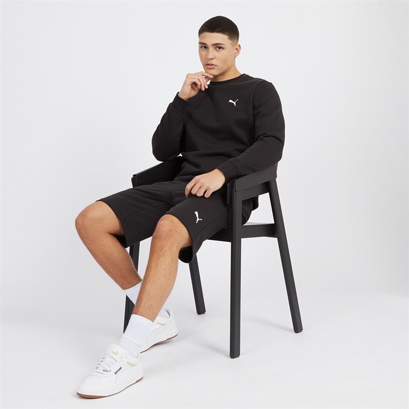 Puma Mens Essentials Small Logo Crew Sweatshirt Puma Black - Image 3