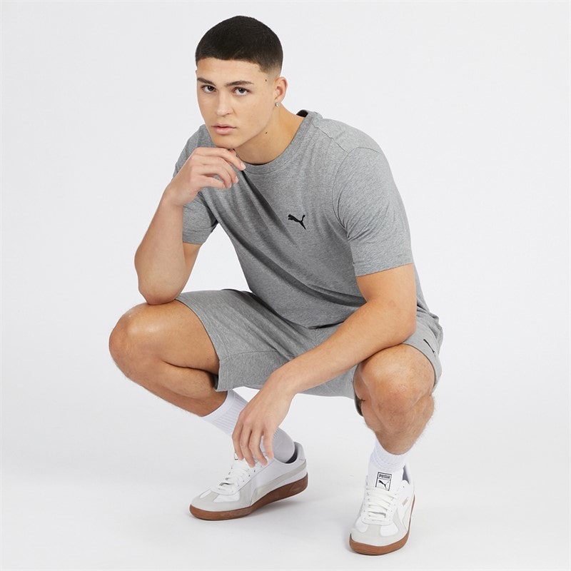 Puma Mens Essentials Small Logo T-Shirt Medium Gray Heather - Image 3