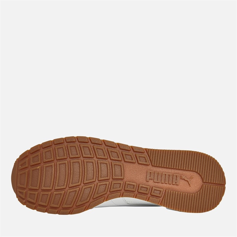 Puma Mens ST Runner V4 Leather Trainers Puma White/Glacial Grey/Gum - Image 2