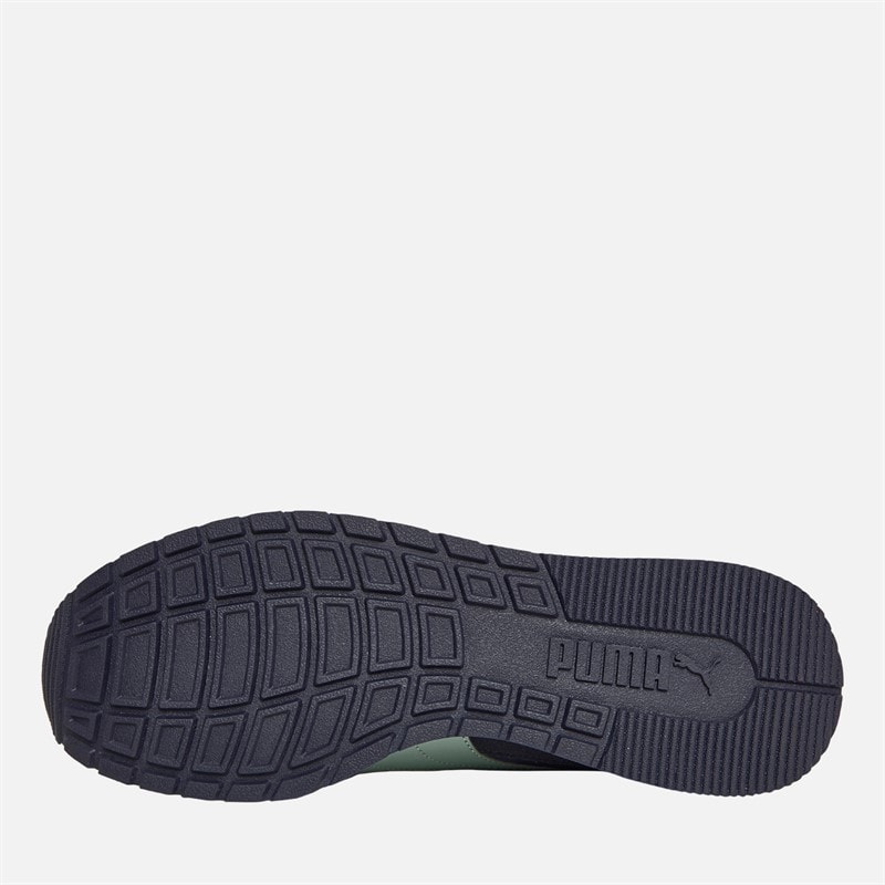Puma Mens ST Runner V4 Suede Trainers Navy/Green Moon/New Navy - Image 2