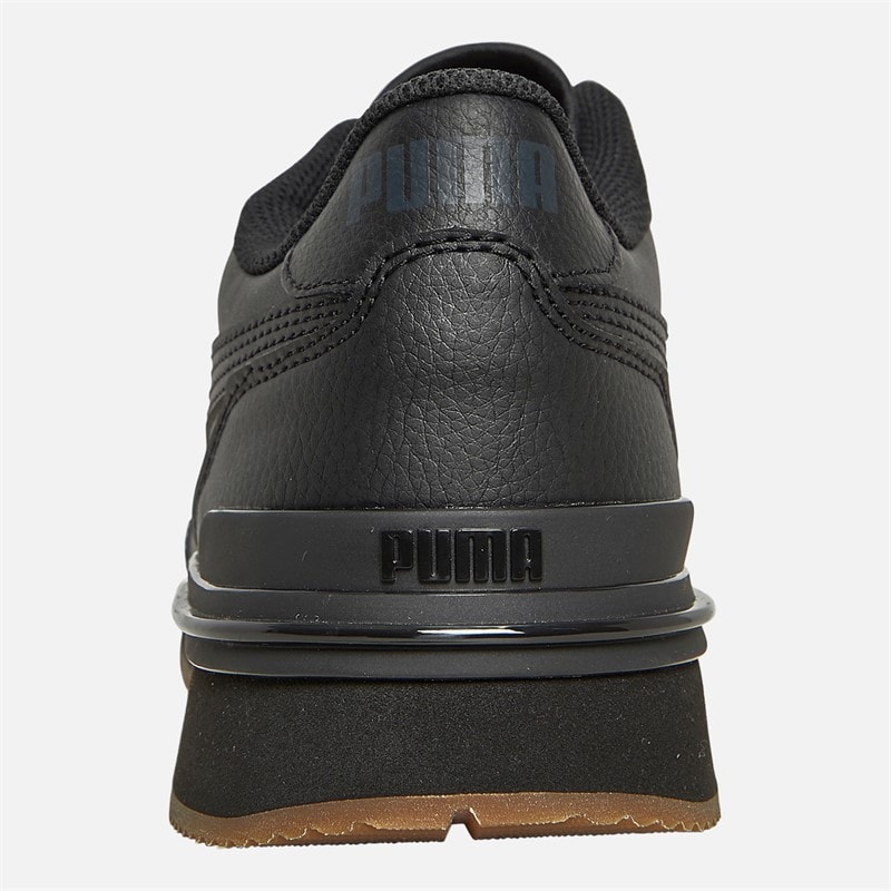 Puma Mens ST Runner V4 Leather Trainers Puma Black/Strong Grey/Gum - Image 3