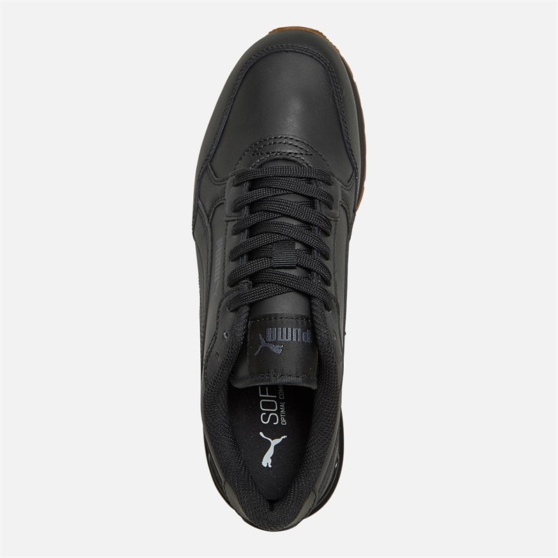 Puma Mens ST Runner V4 Leather Trainers Puma Black/Strong Grey/Gum - Image 4