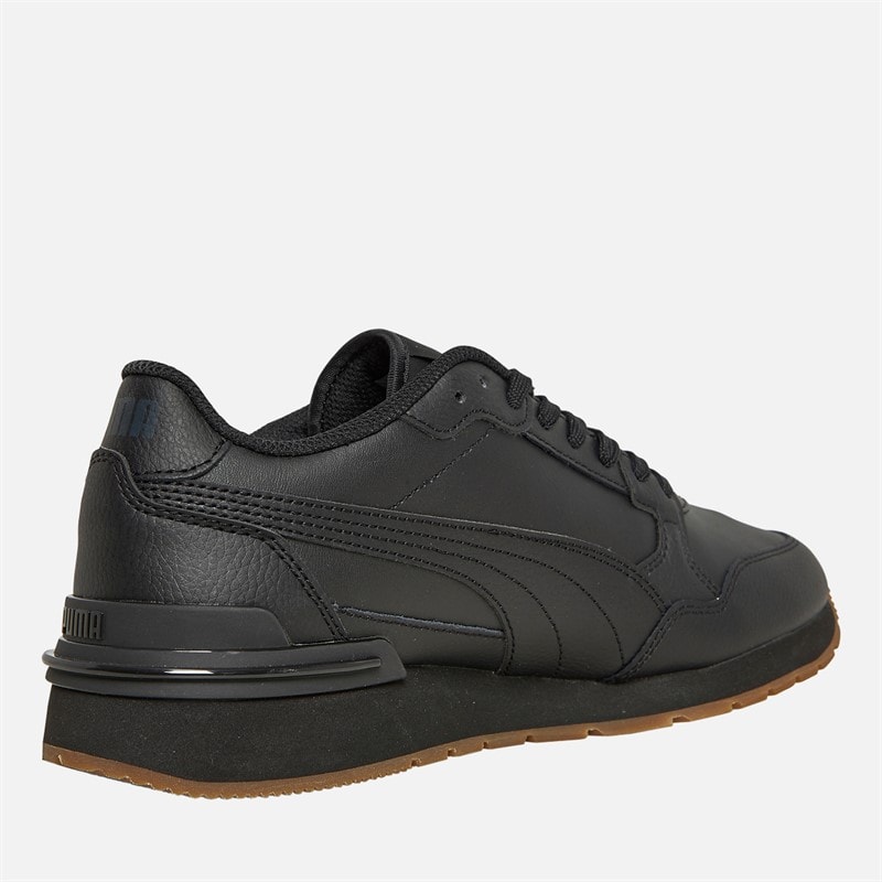 Puma Mens ST Runner V4 Leather Trainers Puma Black/Strong Grey/Gum - Image 5